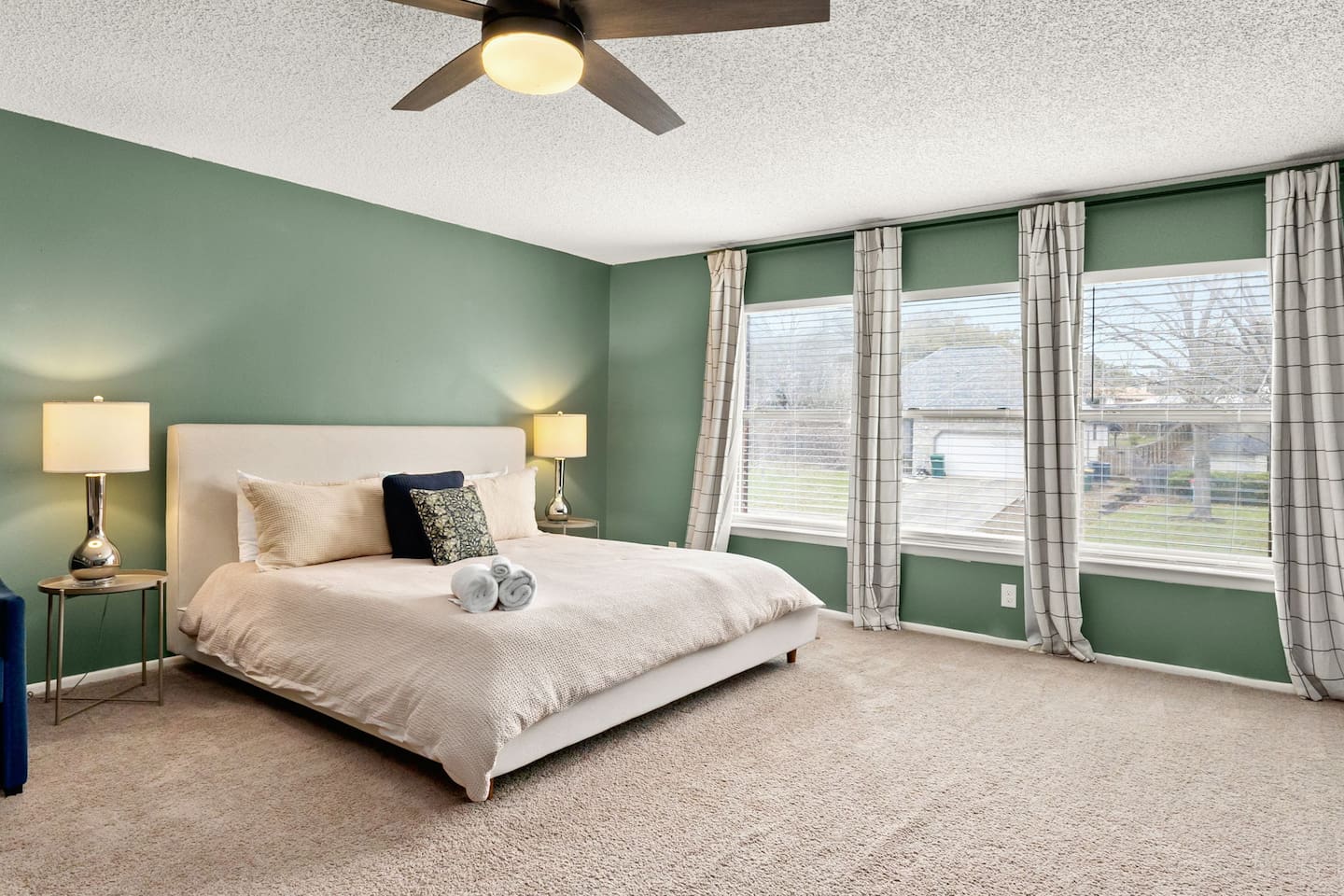 Sleep like a member of the royal family on the king-size bed in the master bedroom.