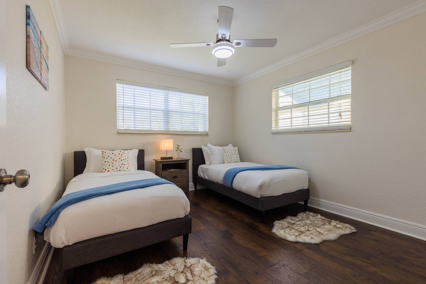 The 3rd Bedroom has 2 twin beds with closet space.