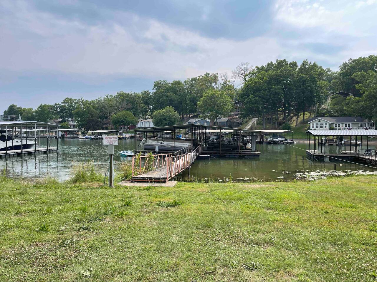 Community dock behind the house. 