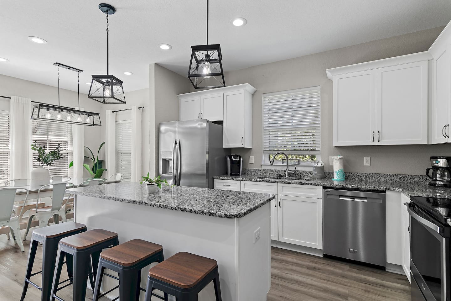 Additional seating at the kitchen island.