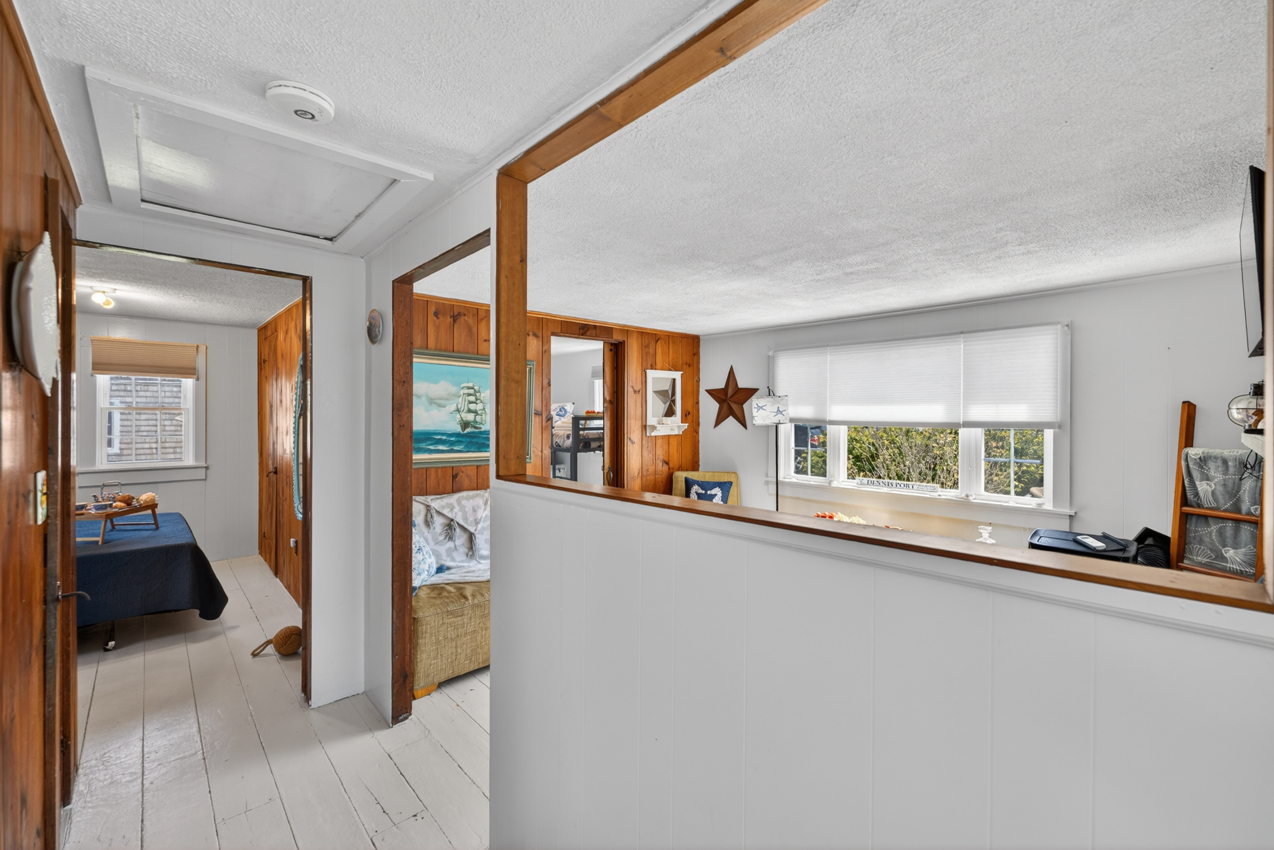 A cozy layout where living space and bedrooms sit close together for easy comfort.
