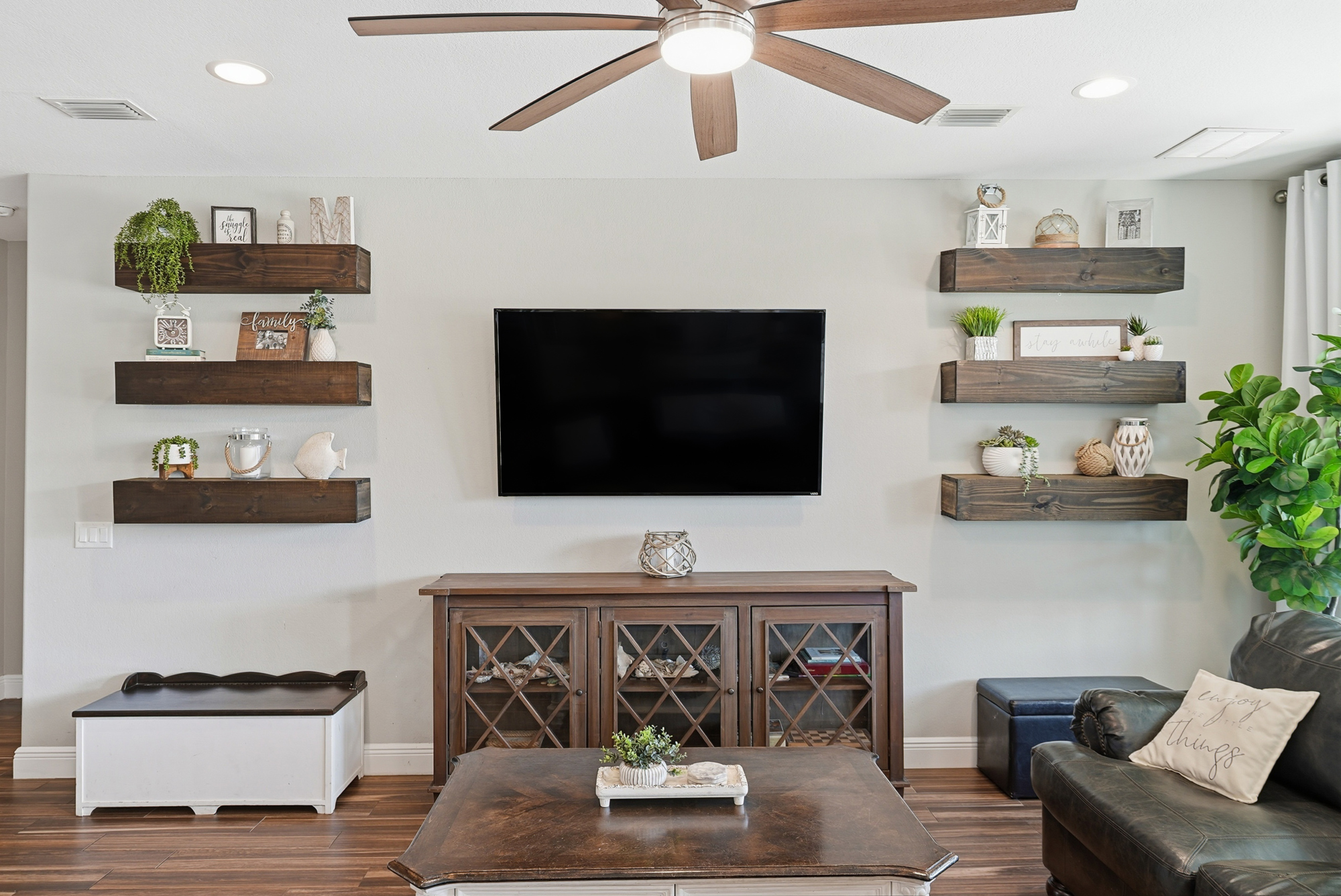 Stylish dining space with room for guests to enjoy meals together on a PCB beach vacation.