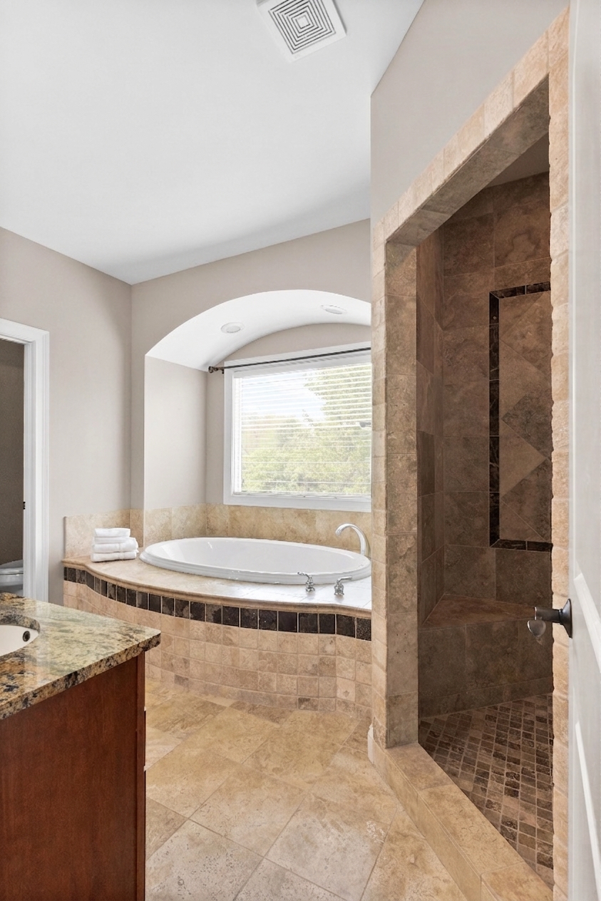 Walk-In Shower and Jacuzzi Tub