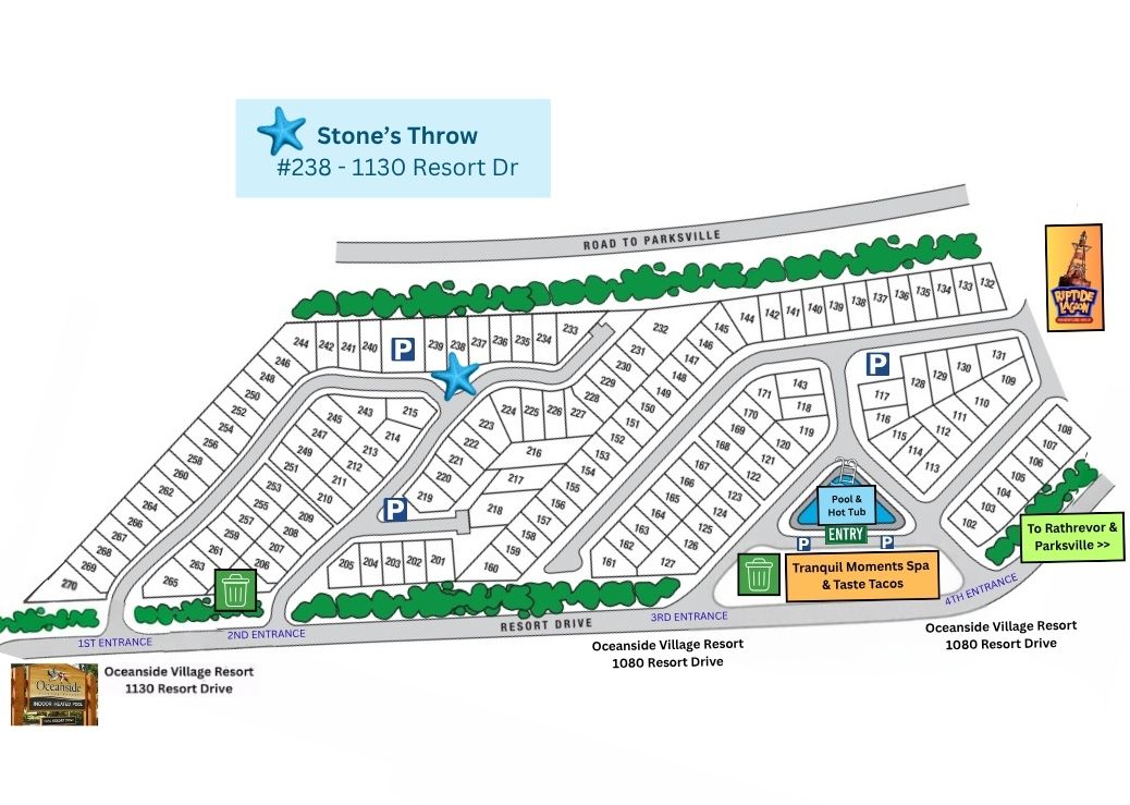 Resort map to locate your cottage easily