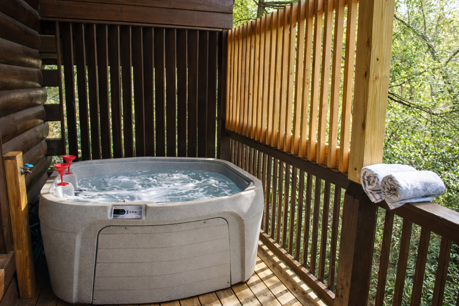 Unwind in the private hot tub!