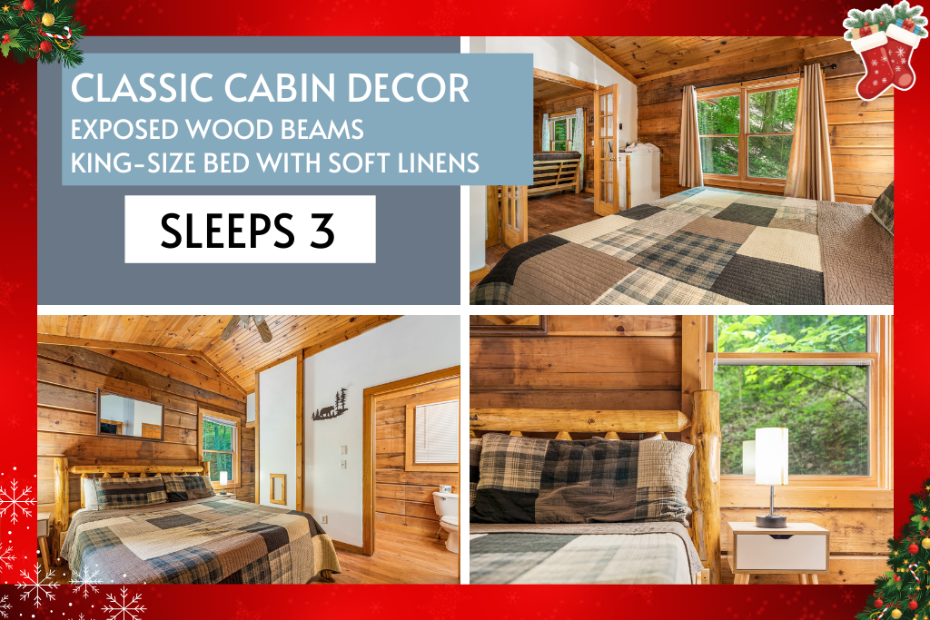 Classic cabin design meets modern comfort—sleeps 3 with ease