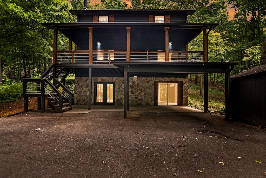 Moonlight view of the home 