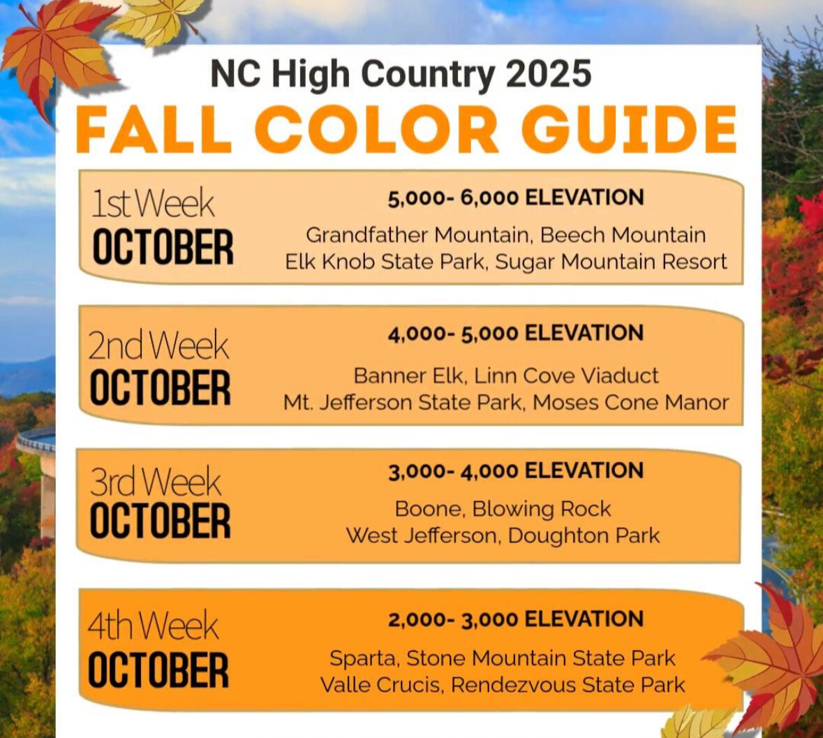 2025 Fall Color Guide: Come see from around late Sept to late October @ WishYouWereHere7Devils!