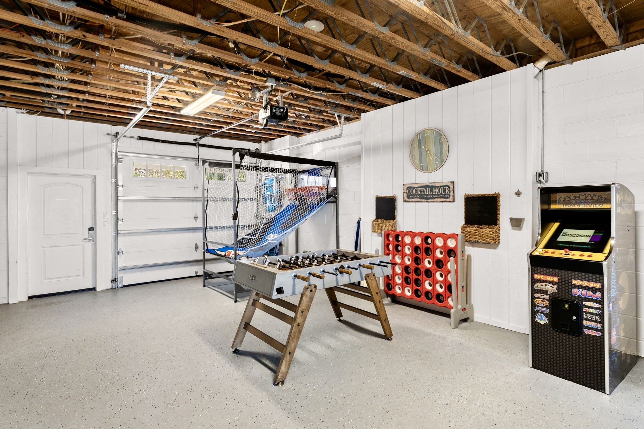 Need some inside activities?  We have you covered; play foosball, life size Connect Four, or your favorite arcade game.