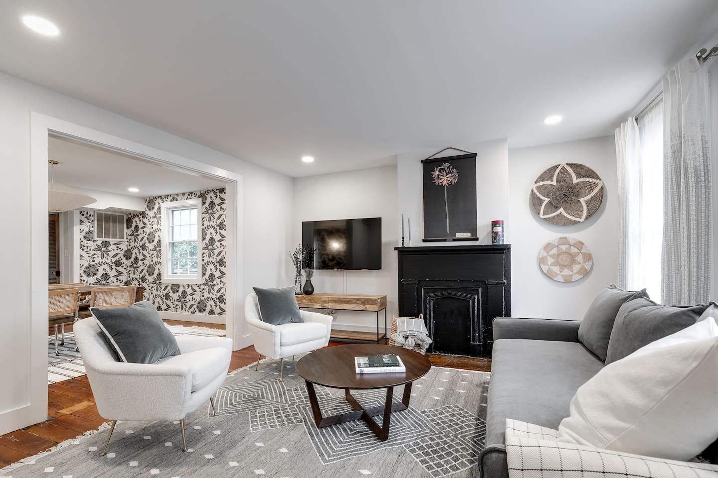 Living Room: Stylish retreat featuring artful decor, modern seating, and a warm ambiance!