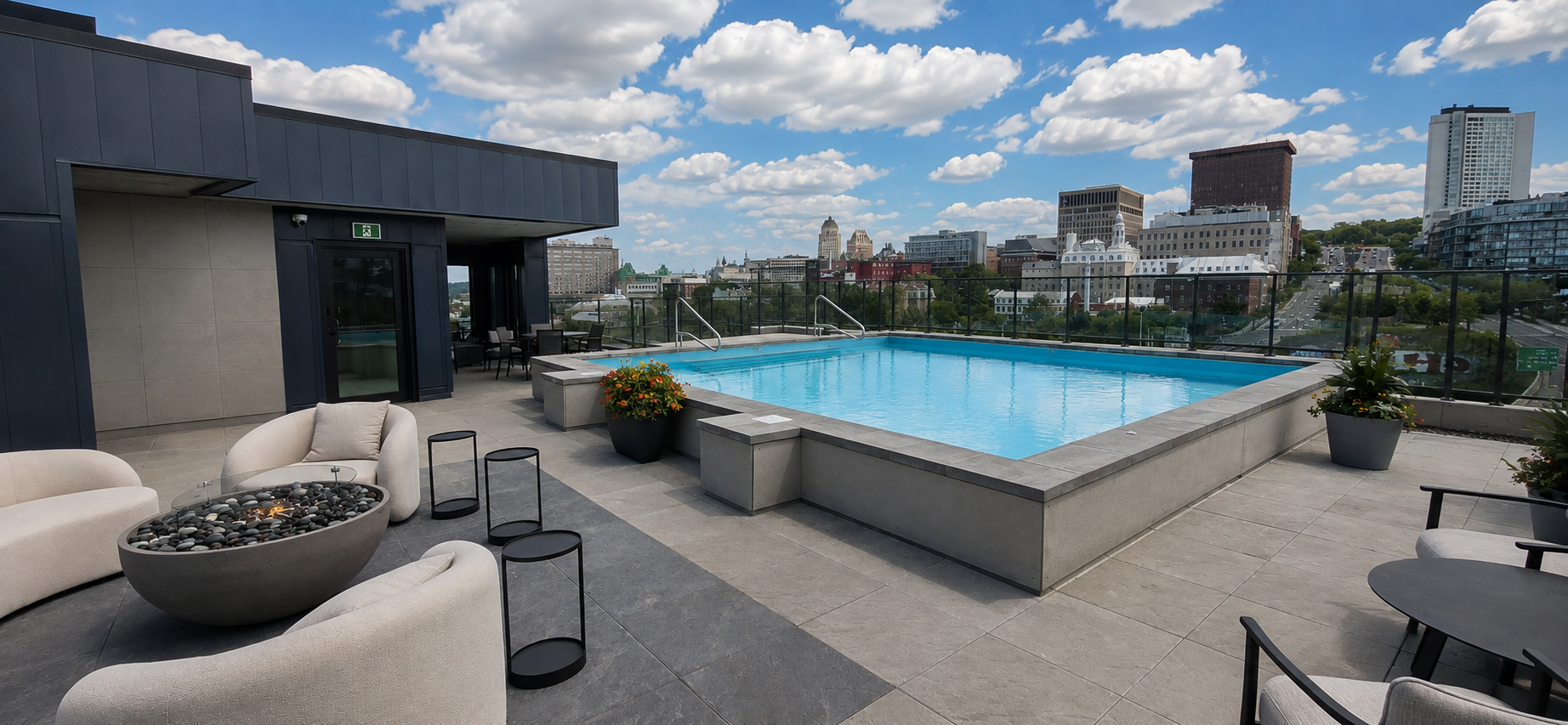 Rooftop outdoor heated pool (summer only)