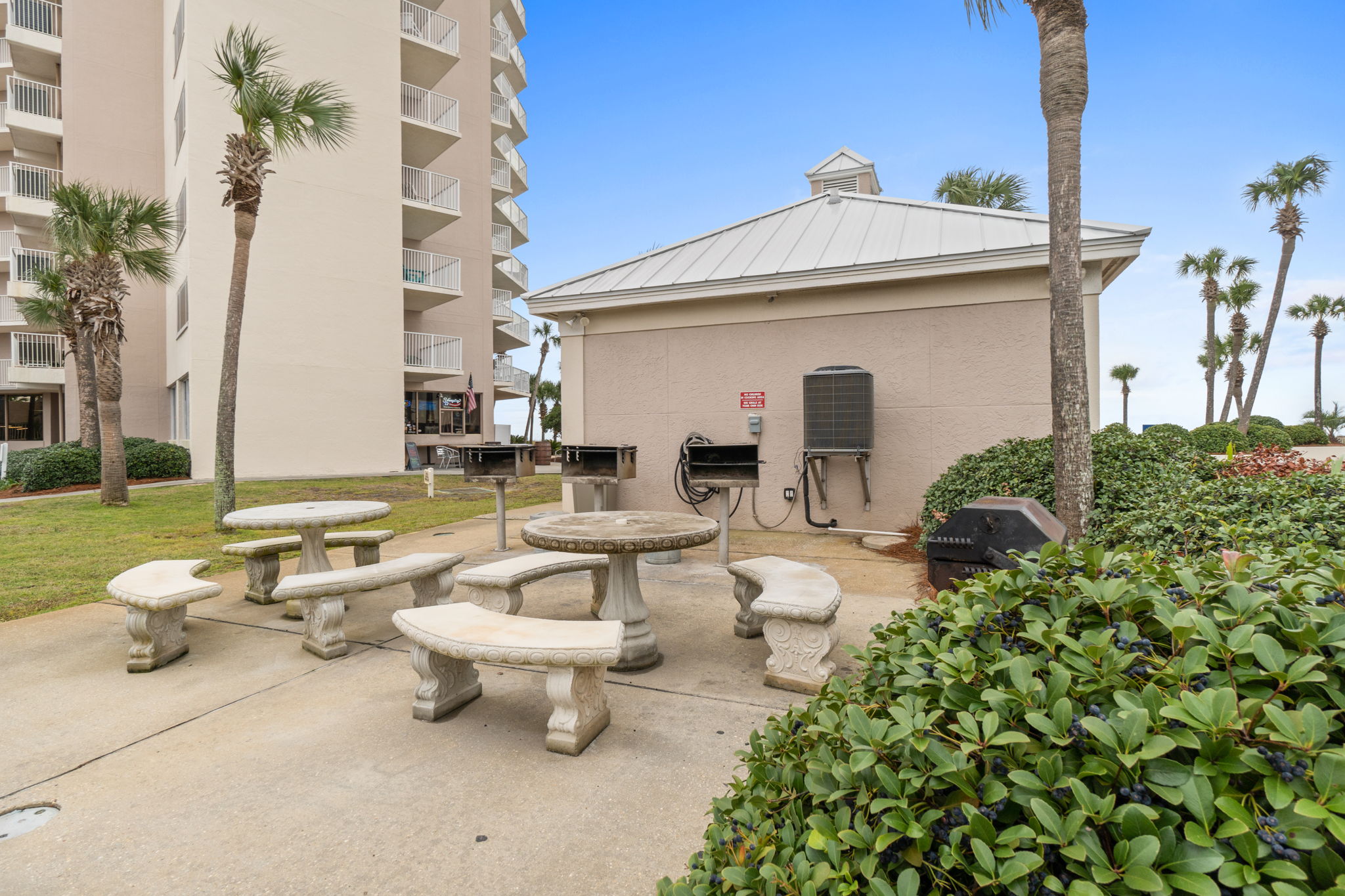 BBQ Grills and Outside Tables