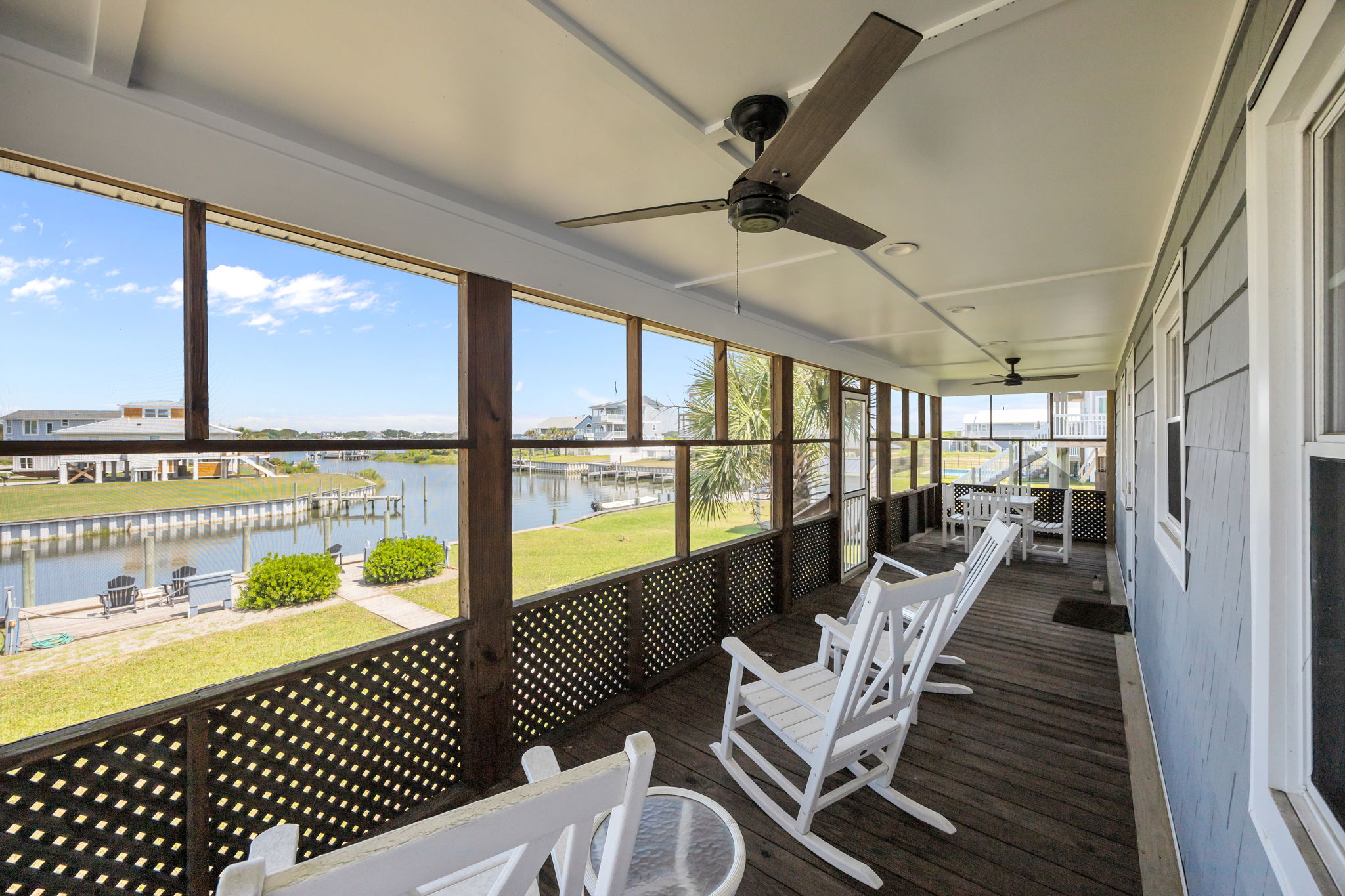 Enjoy morning coffee or evening cocktails overlooking the peaceful canal