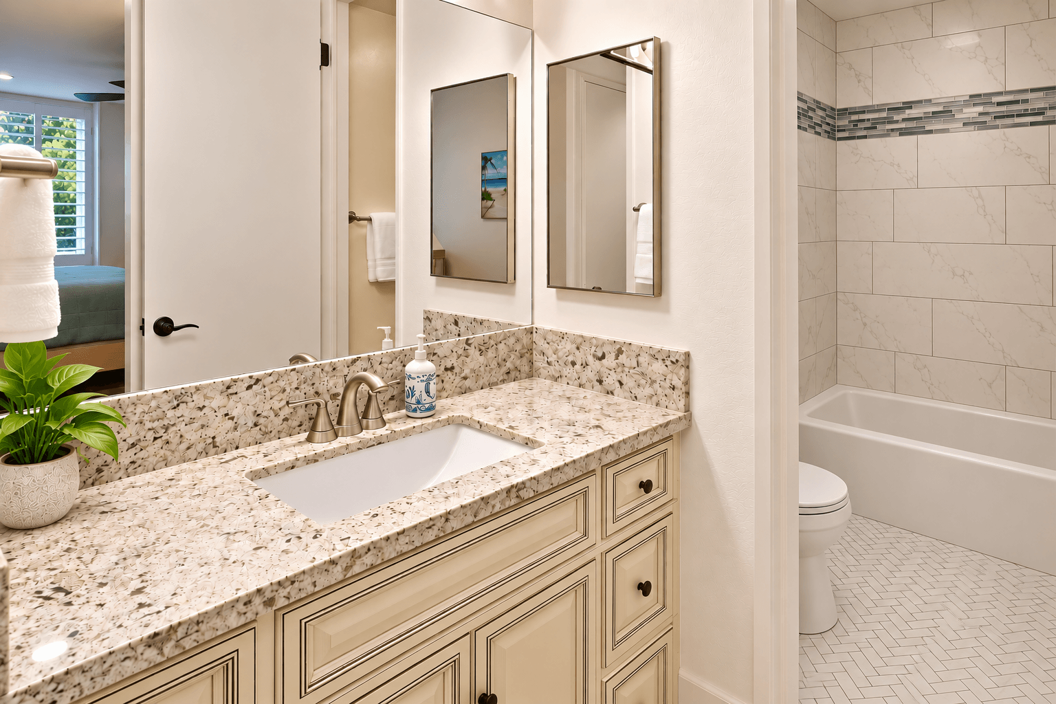 Tub-and-shower combination in bathroom #2