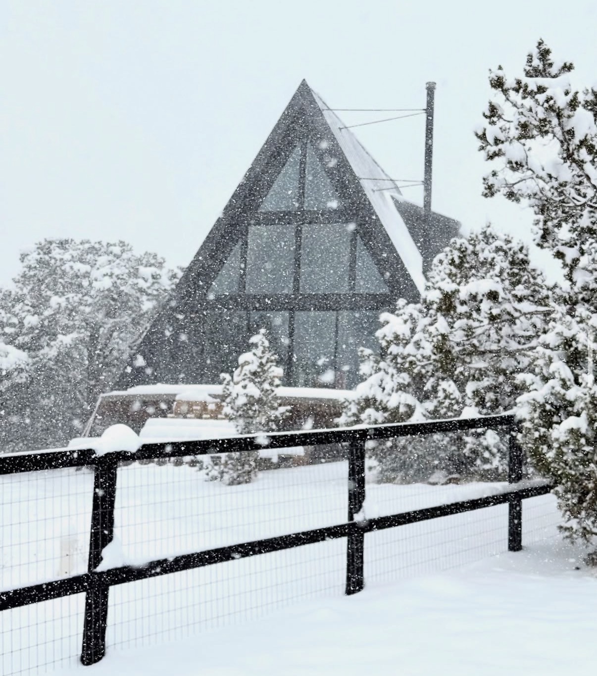Snow at the cabin, we have seen snow as early as Oct and as late as June. Each year is different