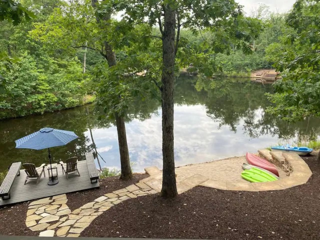 Private sand beach with included water gear