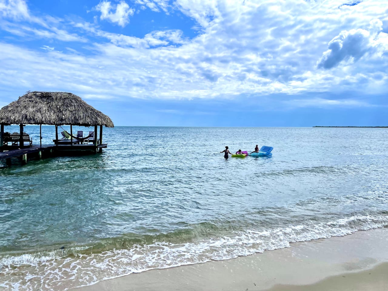Lots of water toys to play with.