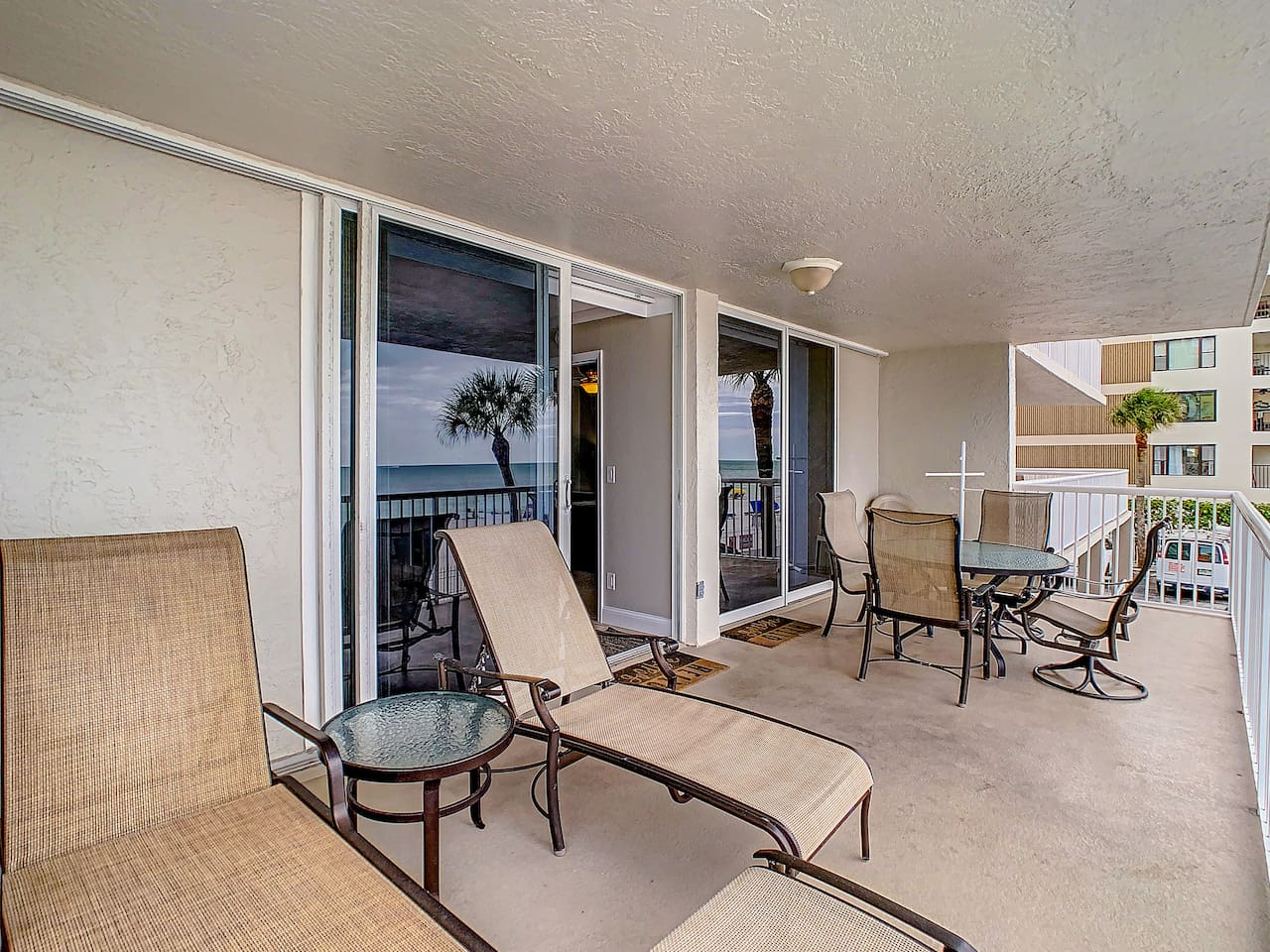 Loads of room on the balcony, with access from the living room and main bedroom.