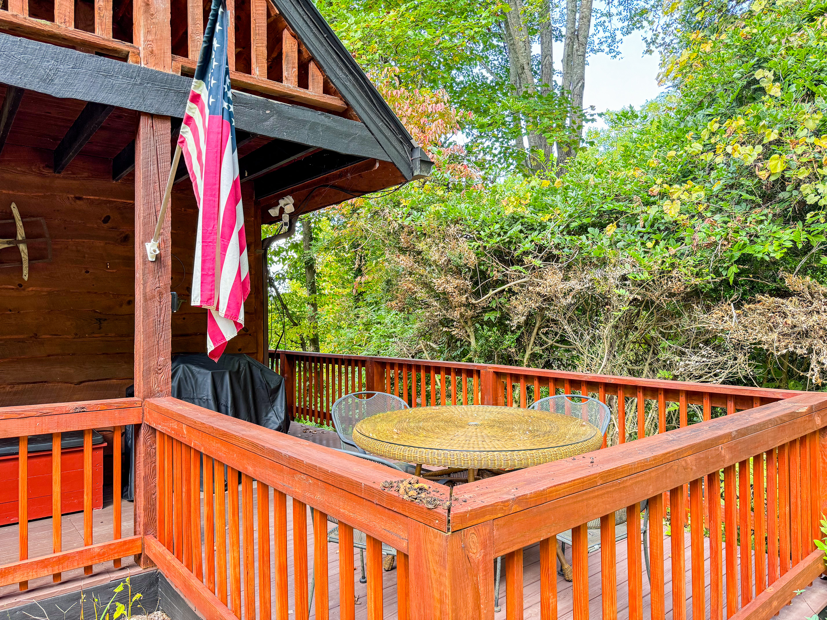 Outside dining table around front
