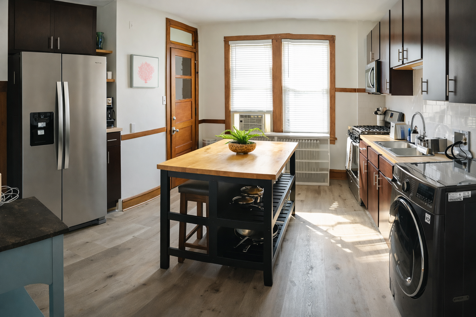 In-unit laundry makes longer stays easy and convenient.