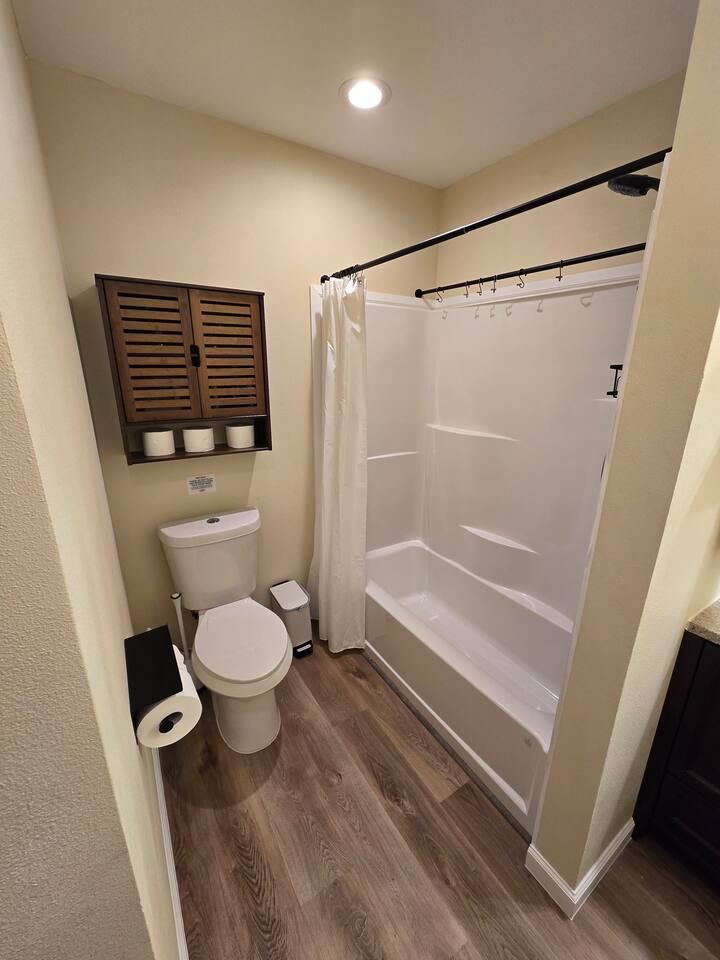 Downstairs bathroom - Forgot something? Check the cabinet!