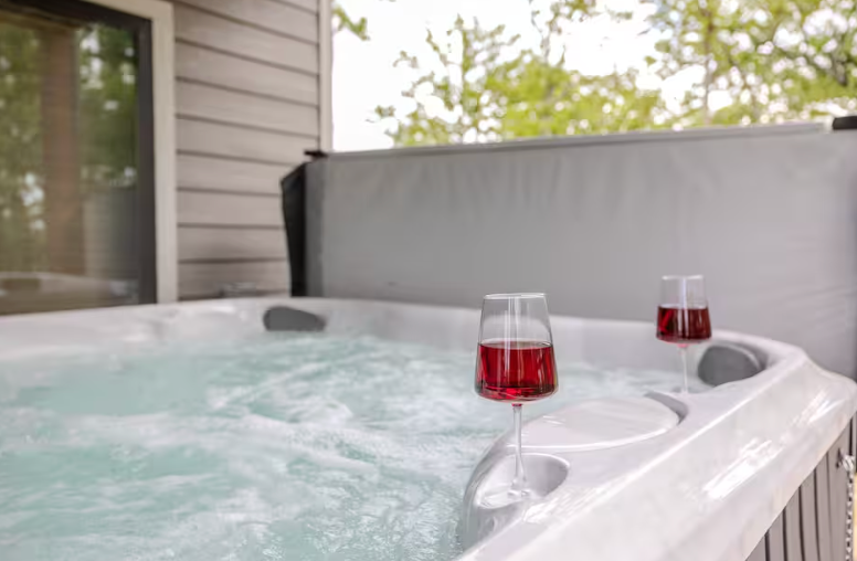 Private hot tub on the deck