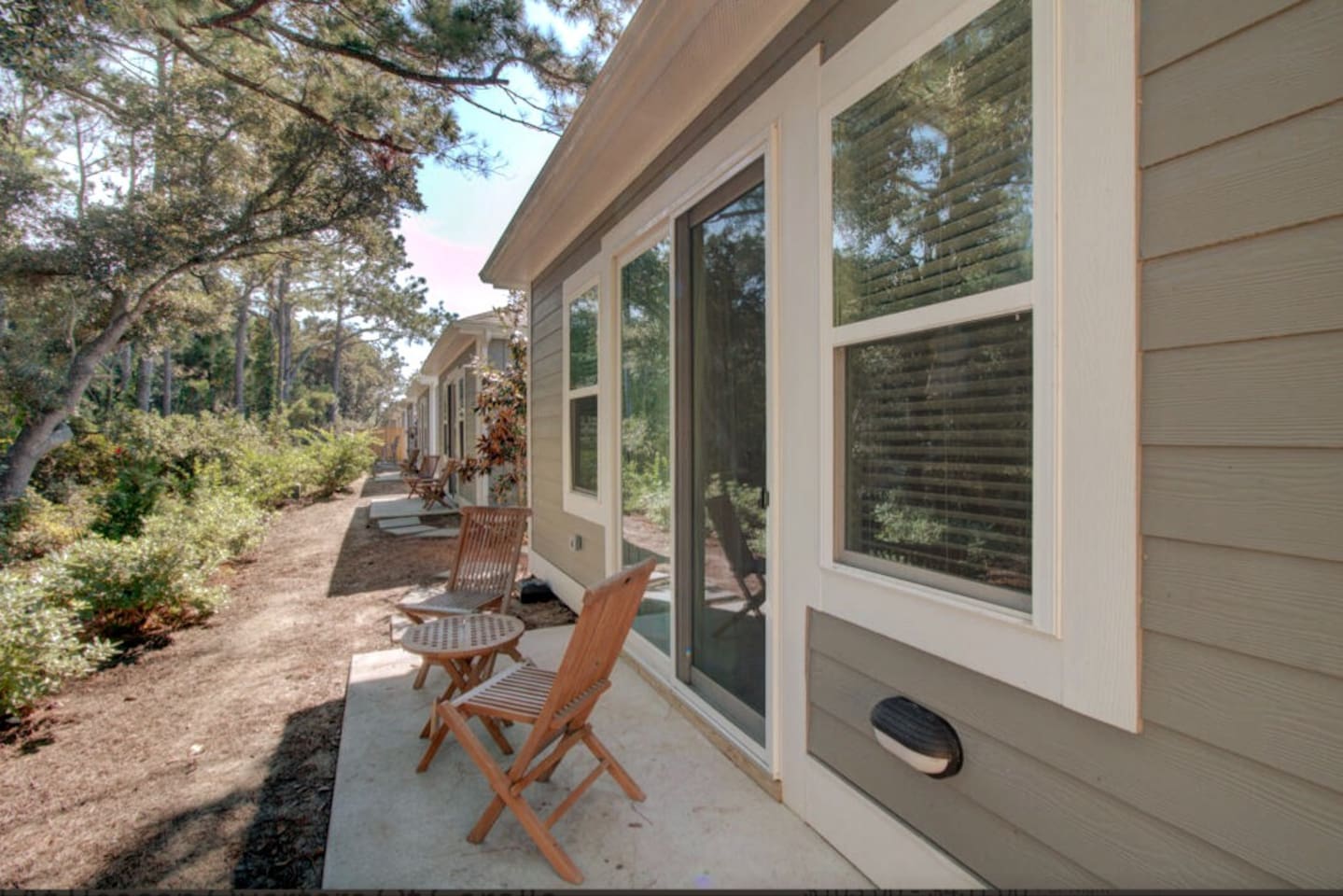 Private outdoor patio accessible from sliding door.