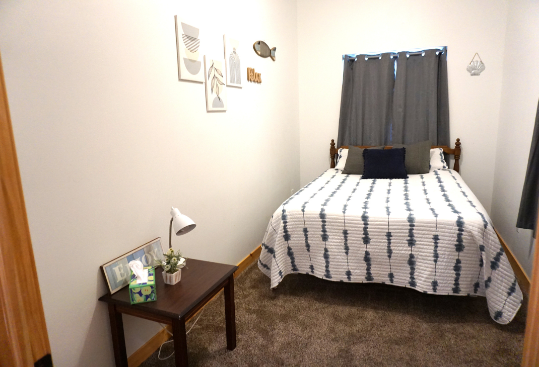 Bedroom 1: Queen bed. The twin mattress is not pictured (if needed-not on a box spring)