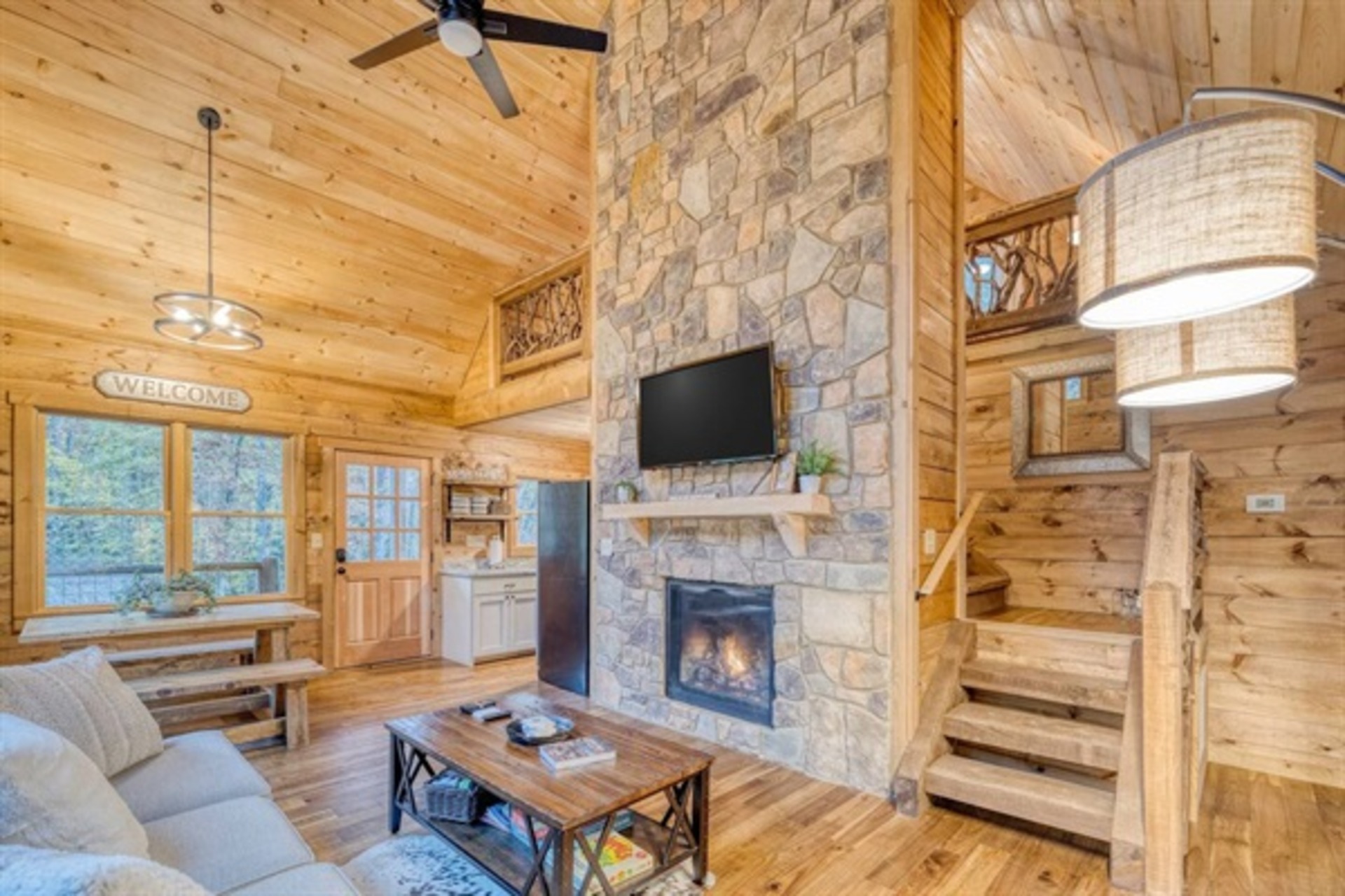 Savor the radiant warmth of our welcoming sanctuary. Settle in for a movie night beside the indoor fireplace, and let the atmosphere wrap you in comfort and delight.