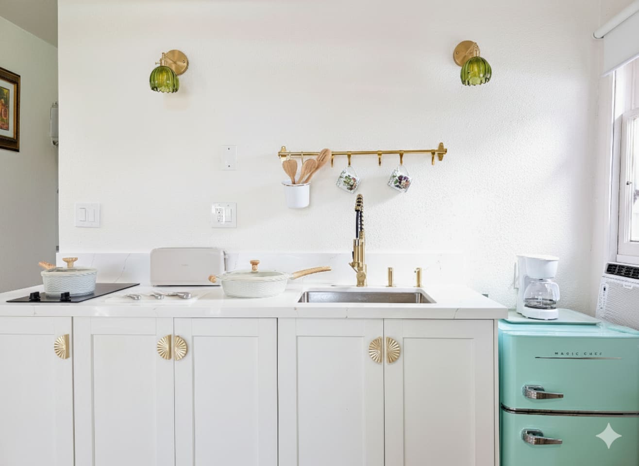 Thoughtfully designed kitchenette with modern conveniences.