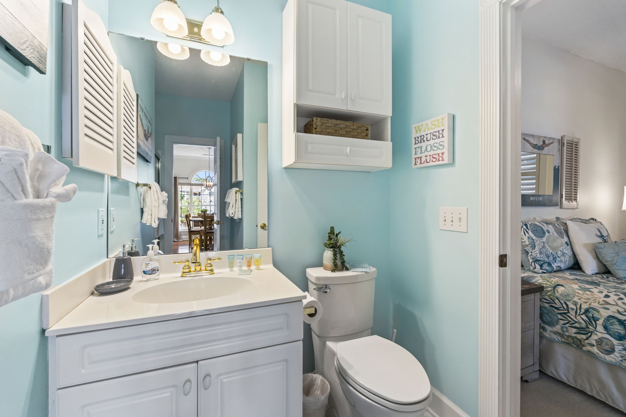 Guest bathroom connected to Guest bedroom and living room