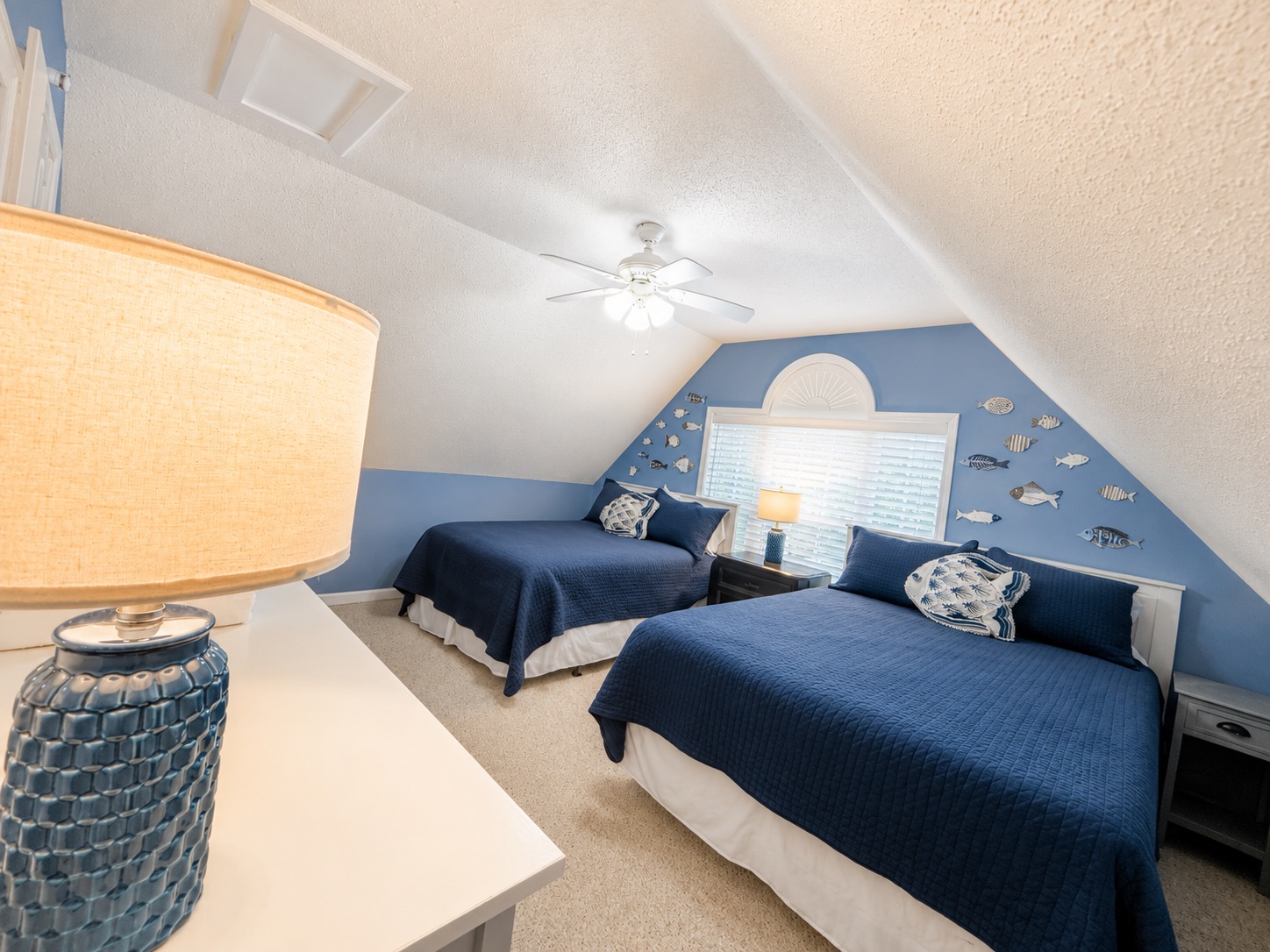 Spacious upstairs bedroom with relaxing ambiance