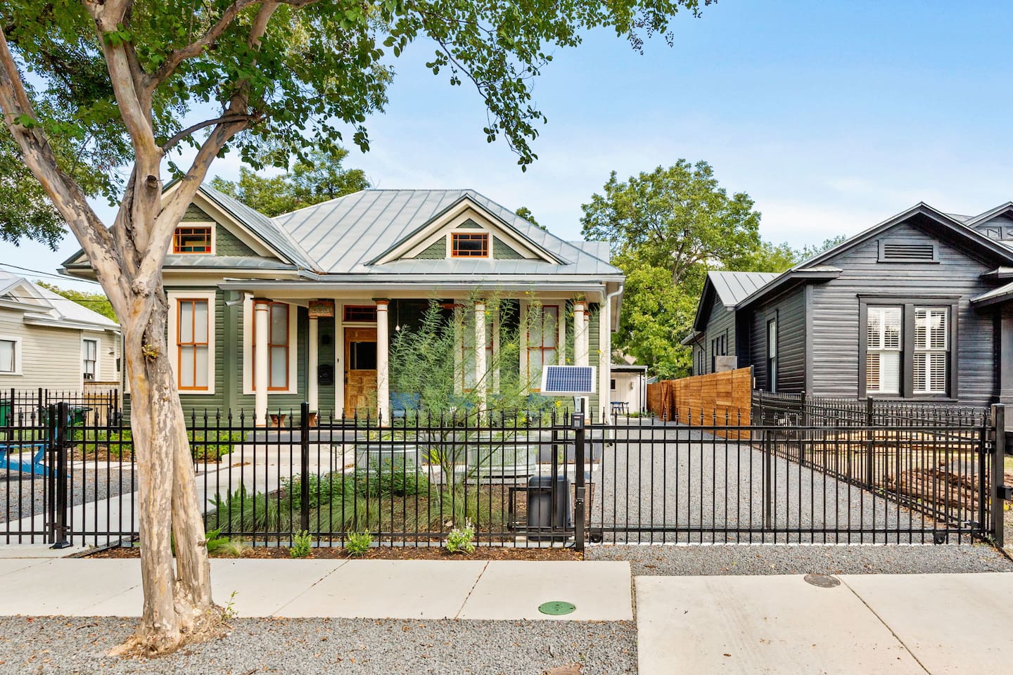 Private gated entrance in the historic King William District offering a safe central and serene stay.