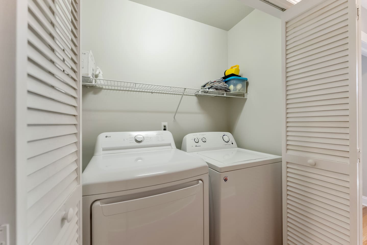 Full size washer and dryer for all your laundry needs. 