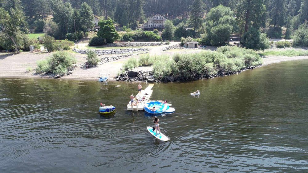 Private beach and dock on Palmer Lake