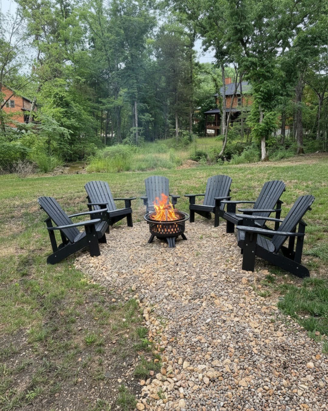 Brand new fire pit area located right off the back deck for your private use