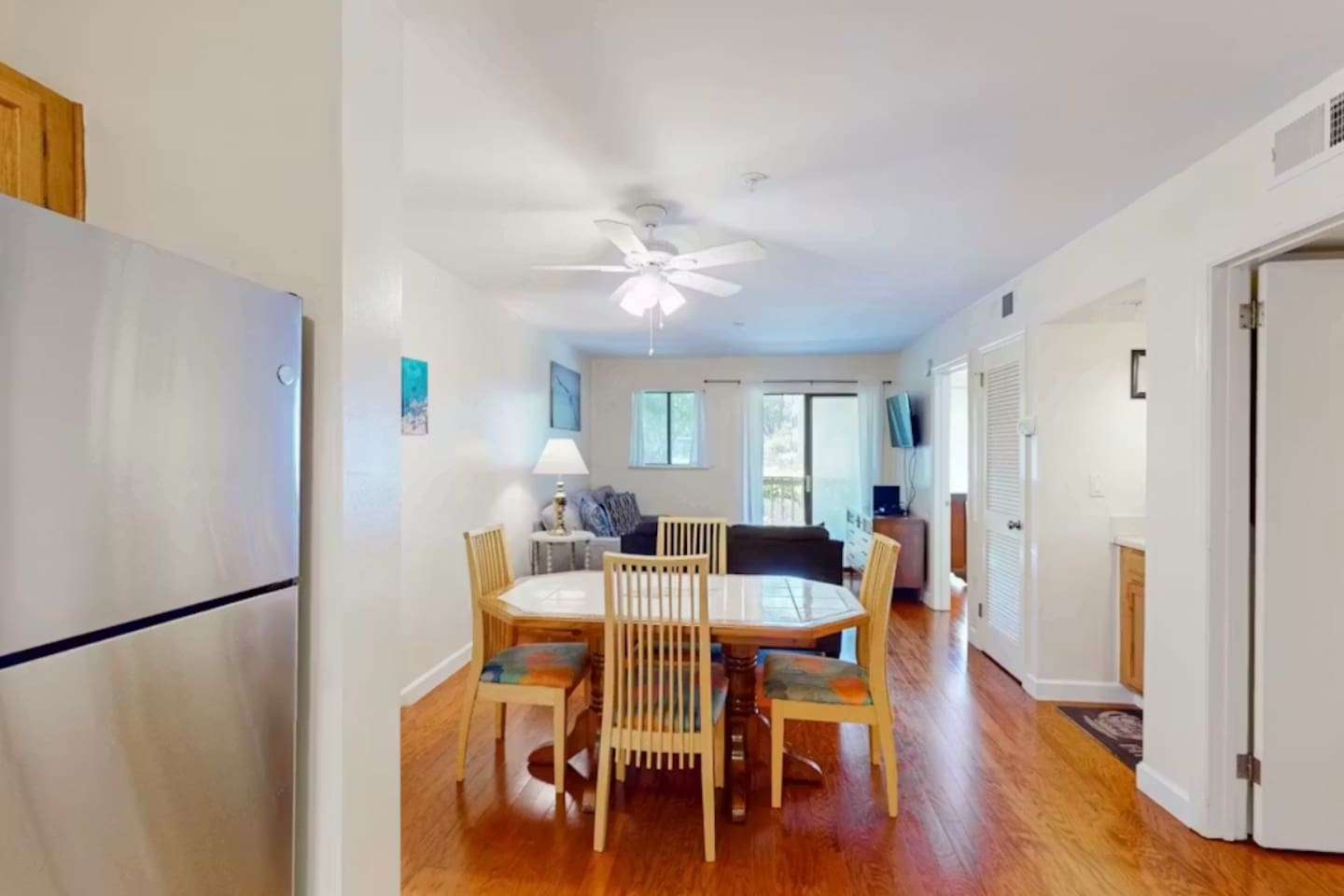 Dining table and living area