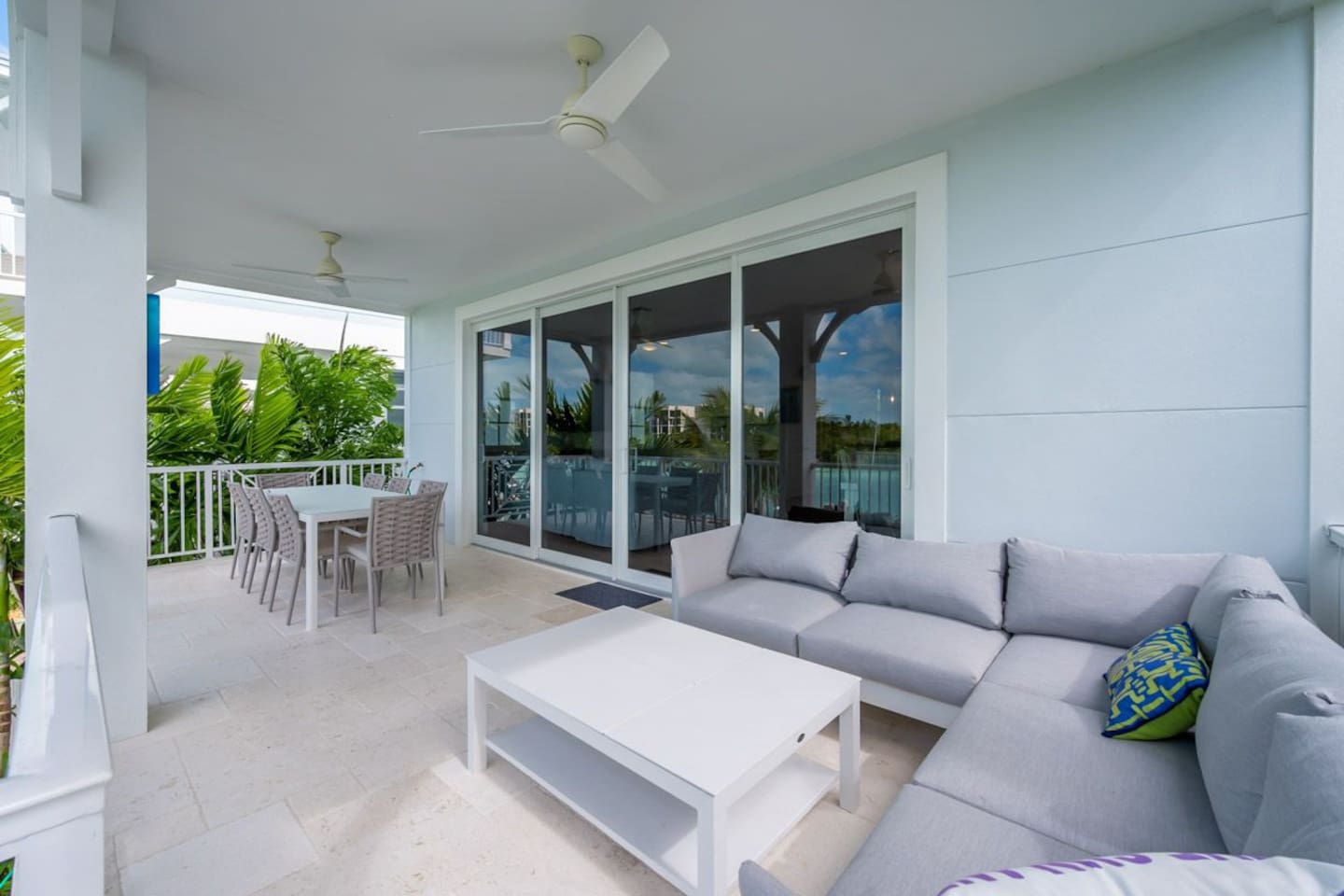 Outdoor balcony area from living area