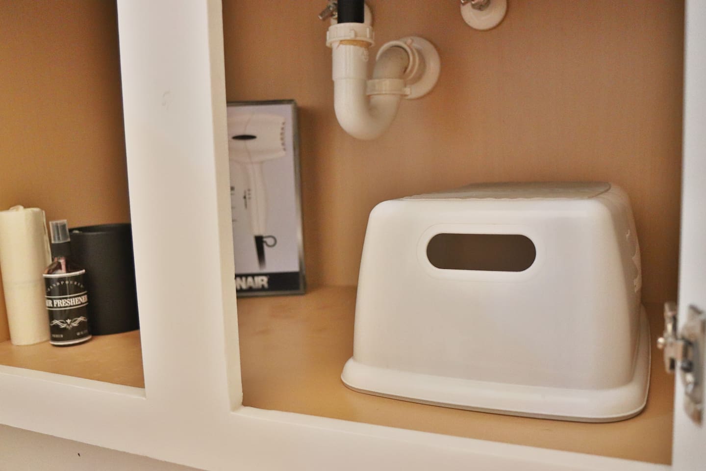 Hair dryer and step stool for children available