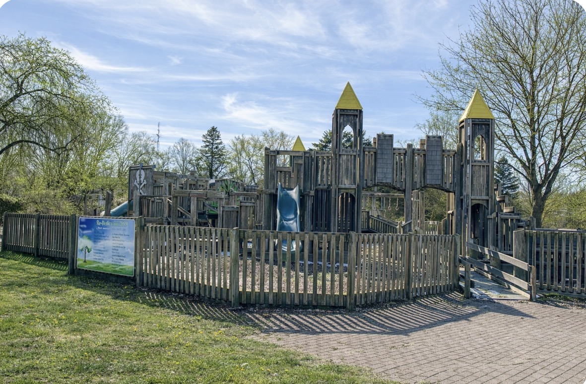 Randall place structure with swings, slides, wooden play structure, splash pad and picnic area 1.5 miles from the house.