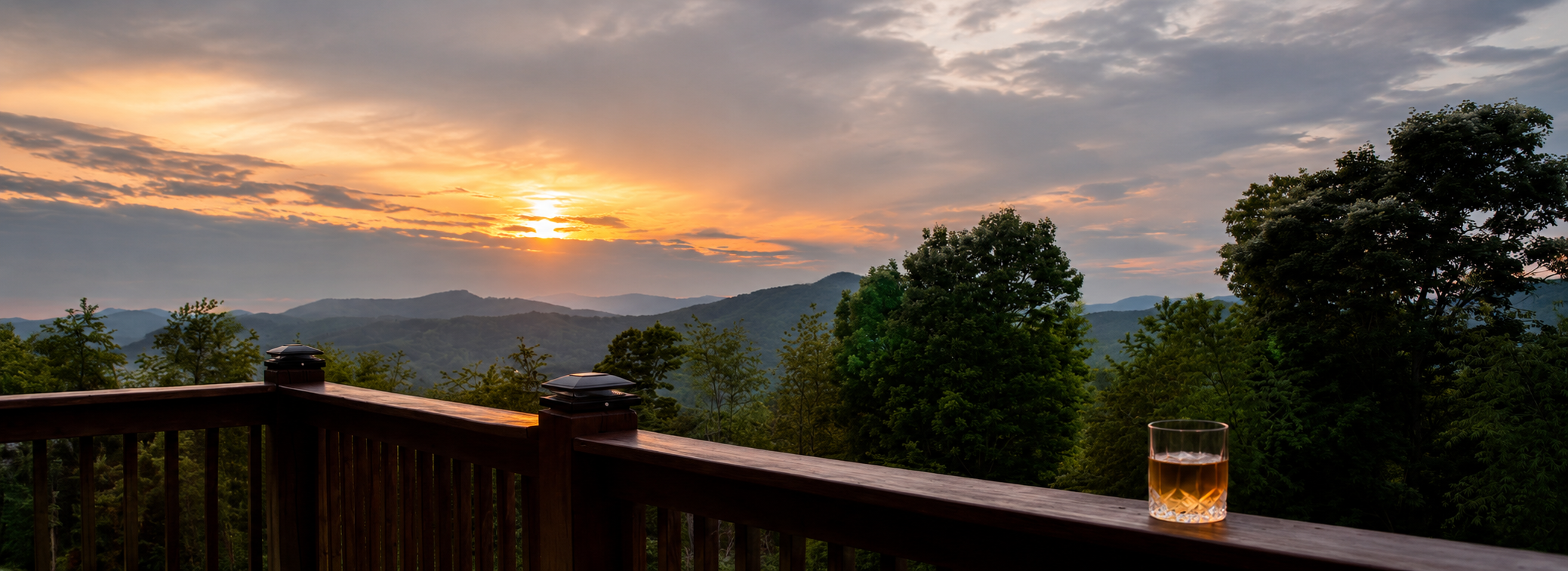 Mountain sunset view from Mars Hill Haven in Mars Hill North Carolina
