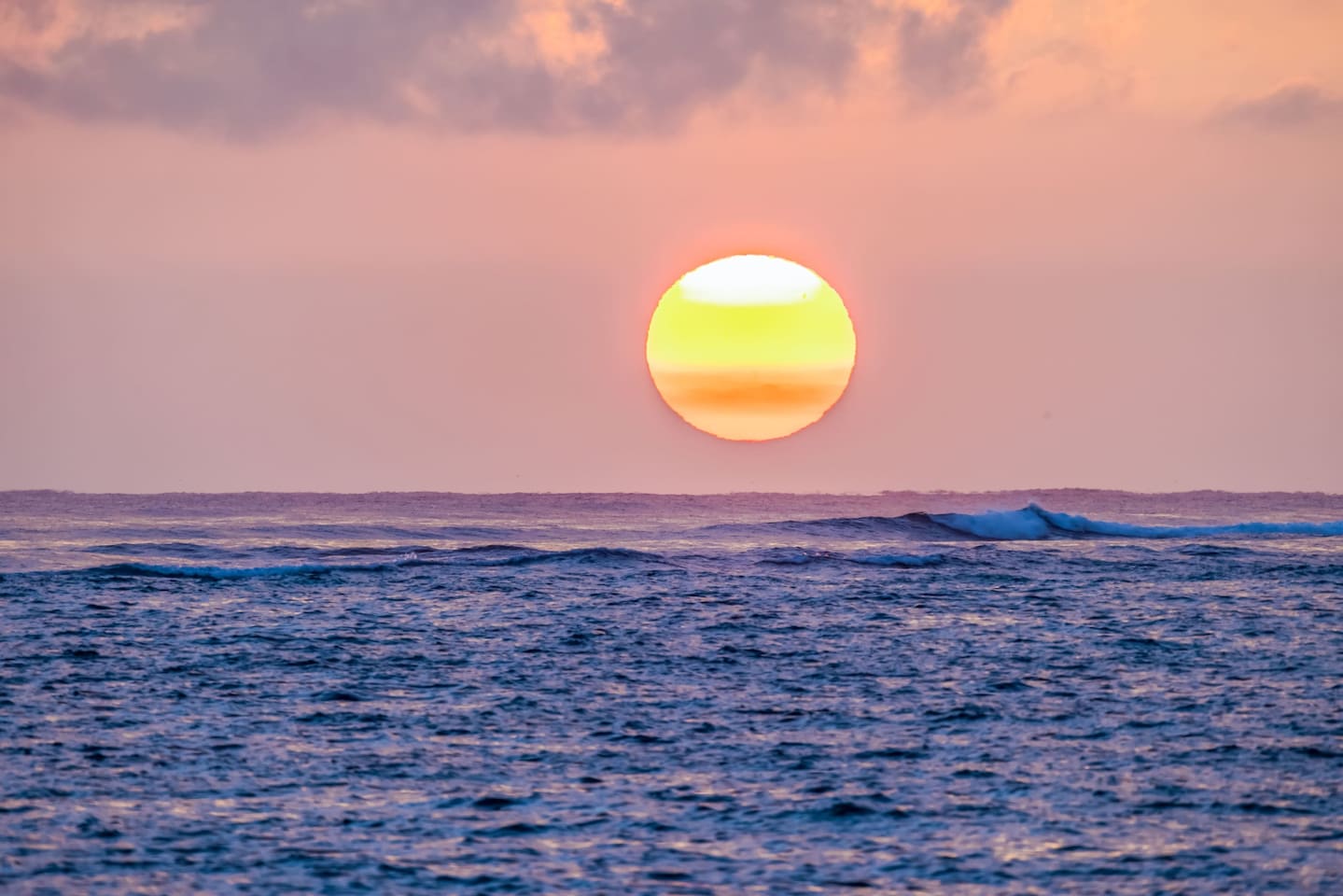 Sunrise from home's beachfront garden