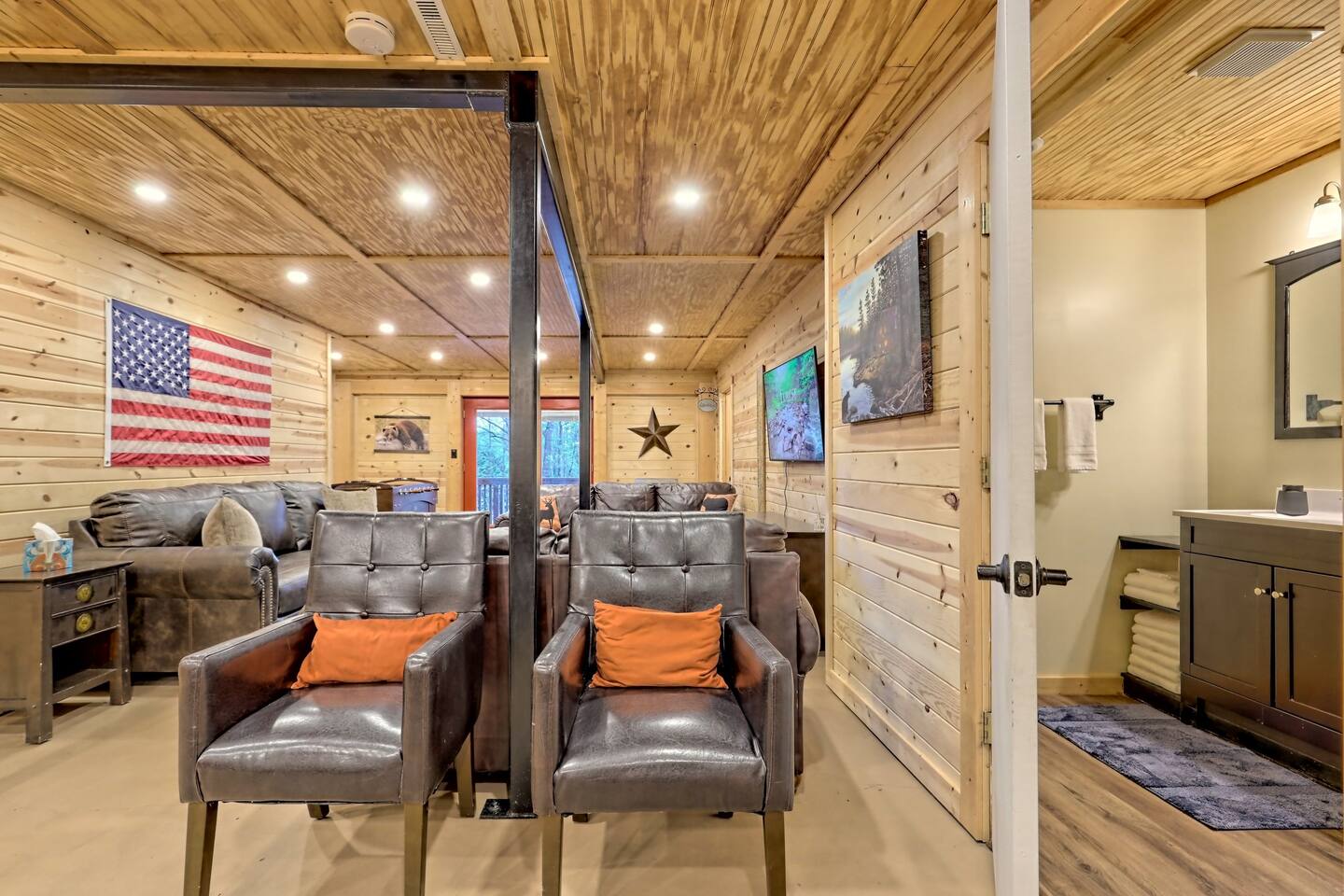 Angle of Game Room and Half Bathroom