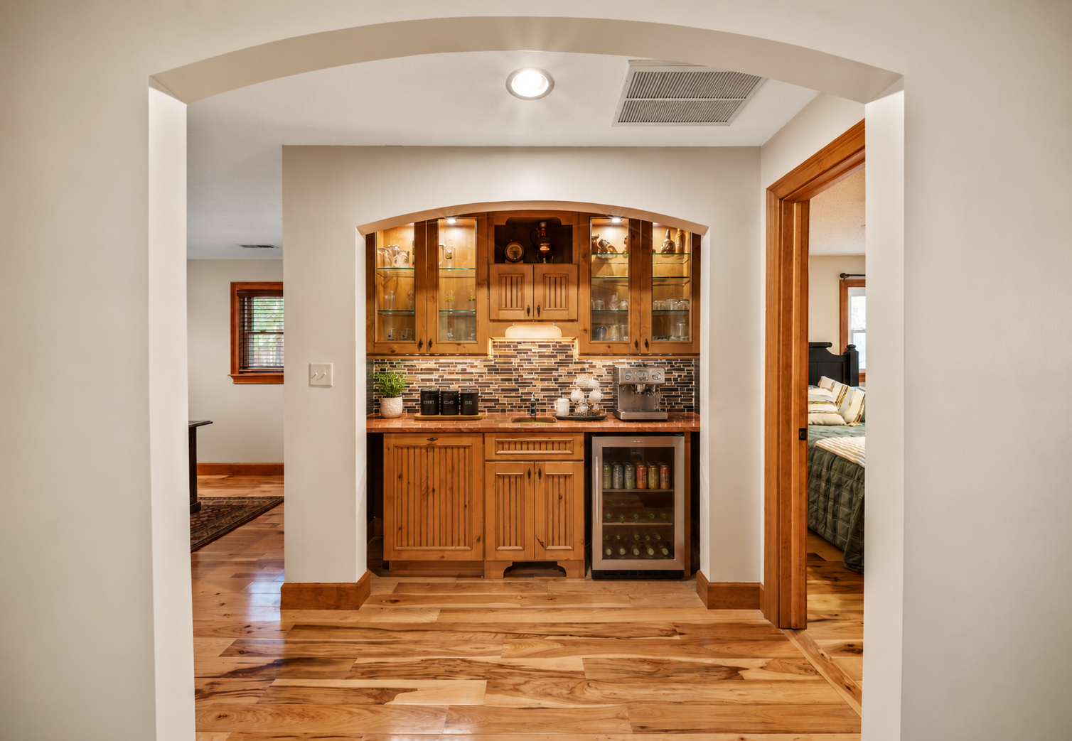 {Coffee Bar} Start each morning with a freshly brewed cup before heading out to explore Pisgah Forest, or return in the evening for a cozy nightcap in your own mountain retreat.