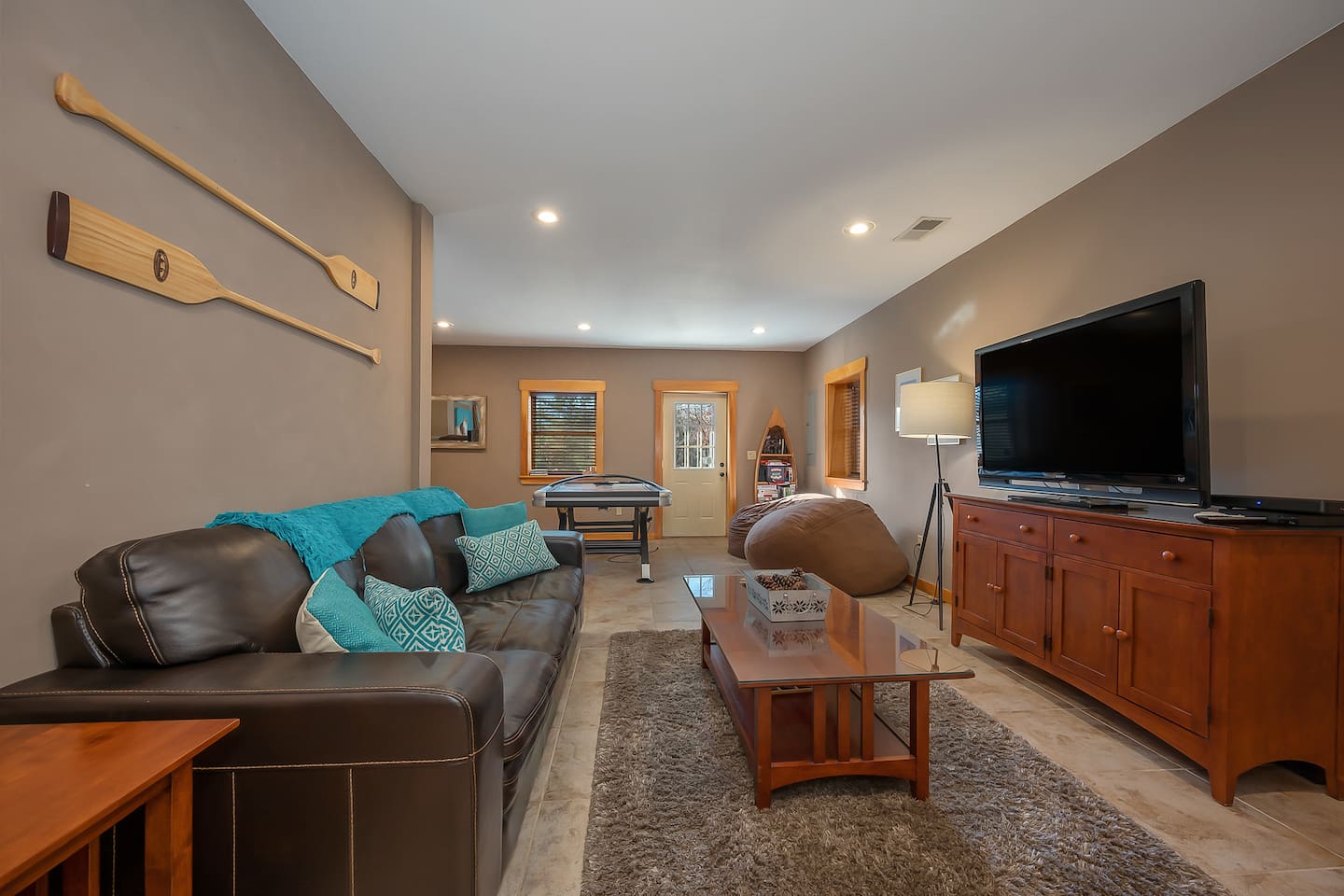Lower level of home with games for kids 