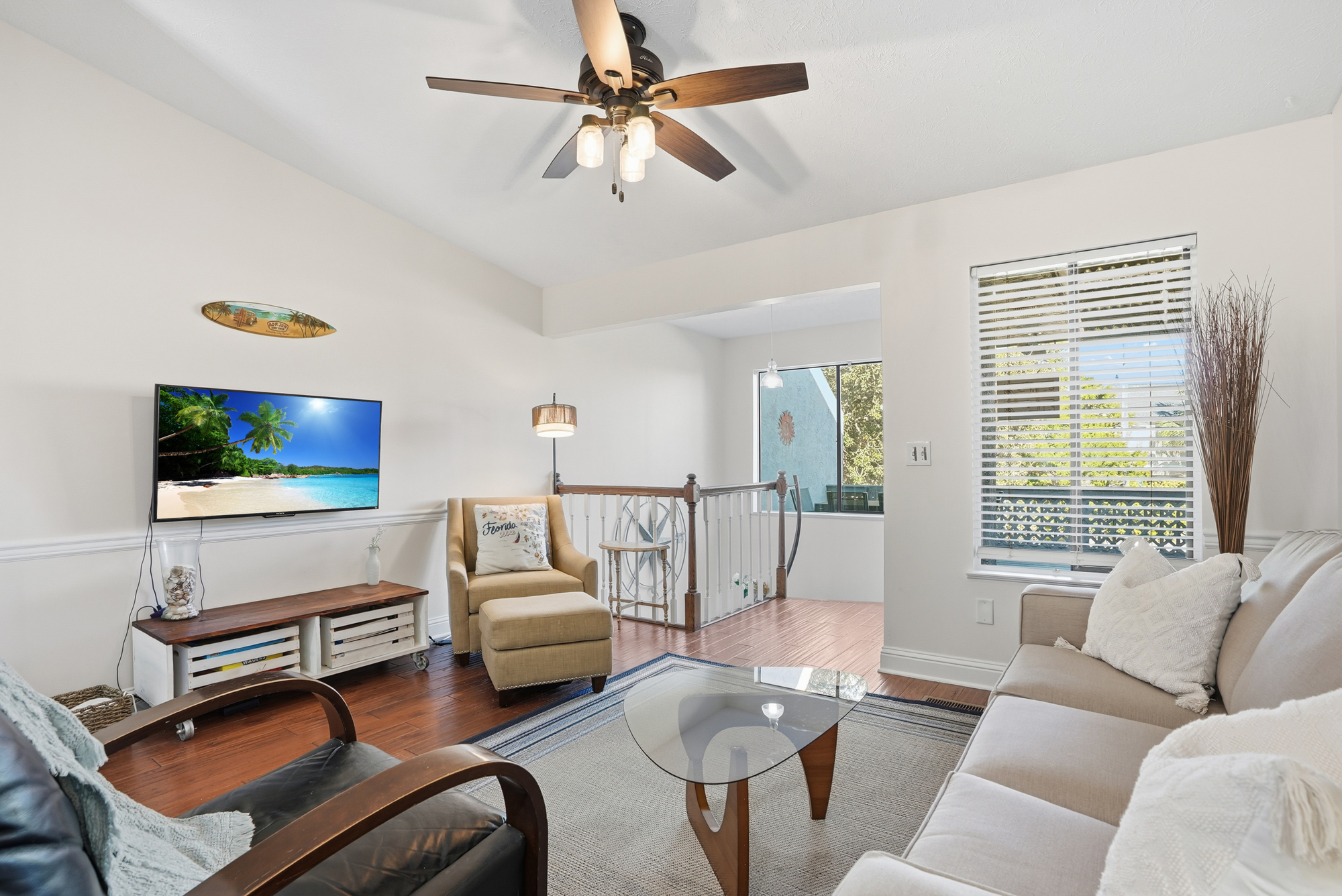 Living Room is Upstairs with Queen Sleeper Sofa