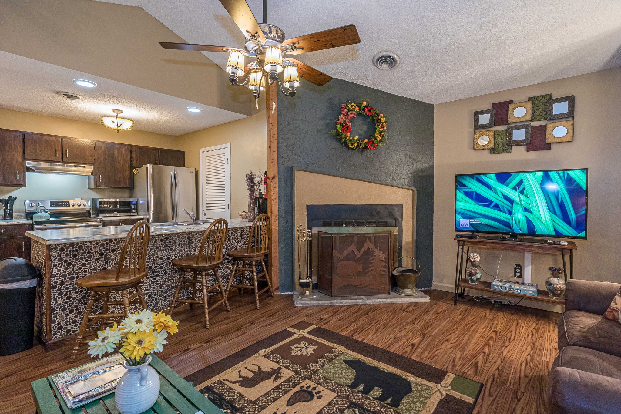 Helen Riverfront 1BR 1BA Condo | Balcony Overlooking River | Downtown Helen