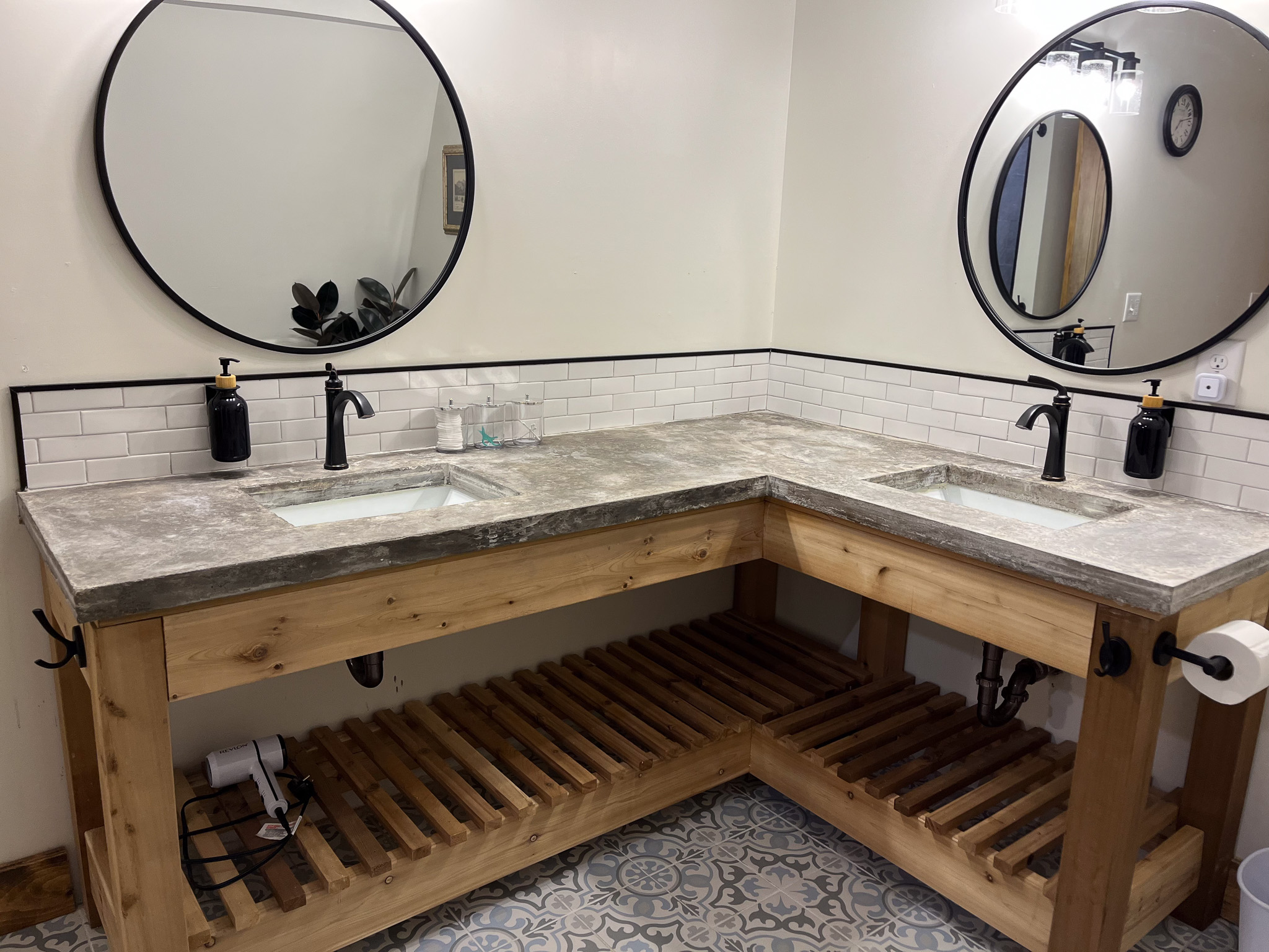 Double vanities in the Master Bathroom make getting ready a breeze