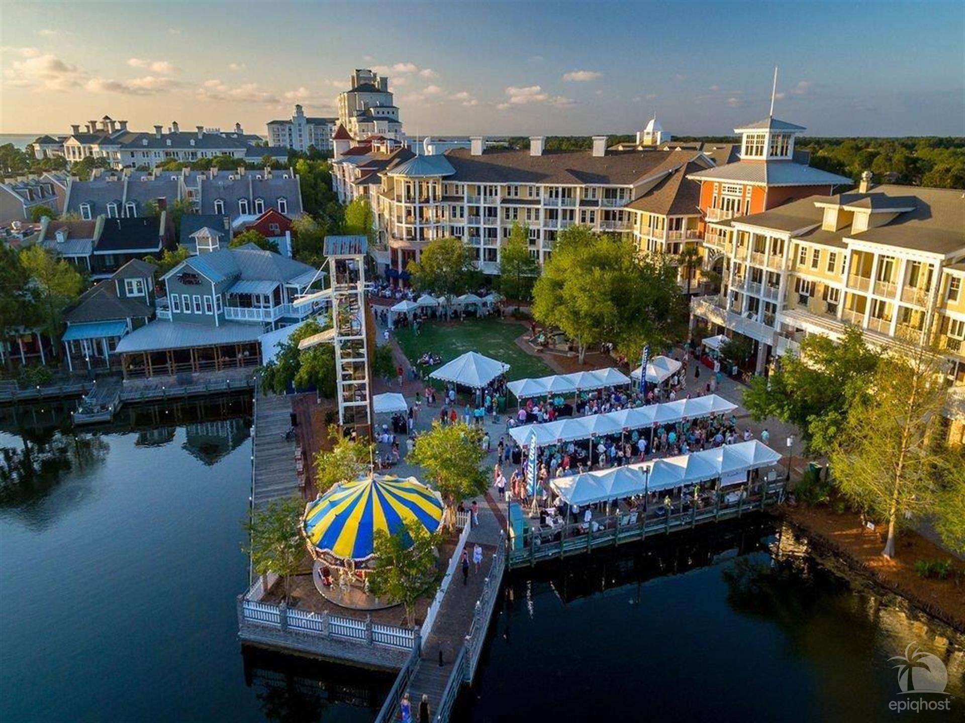 Baytowne Wharf waterfront shops and restaurants