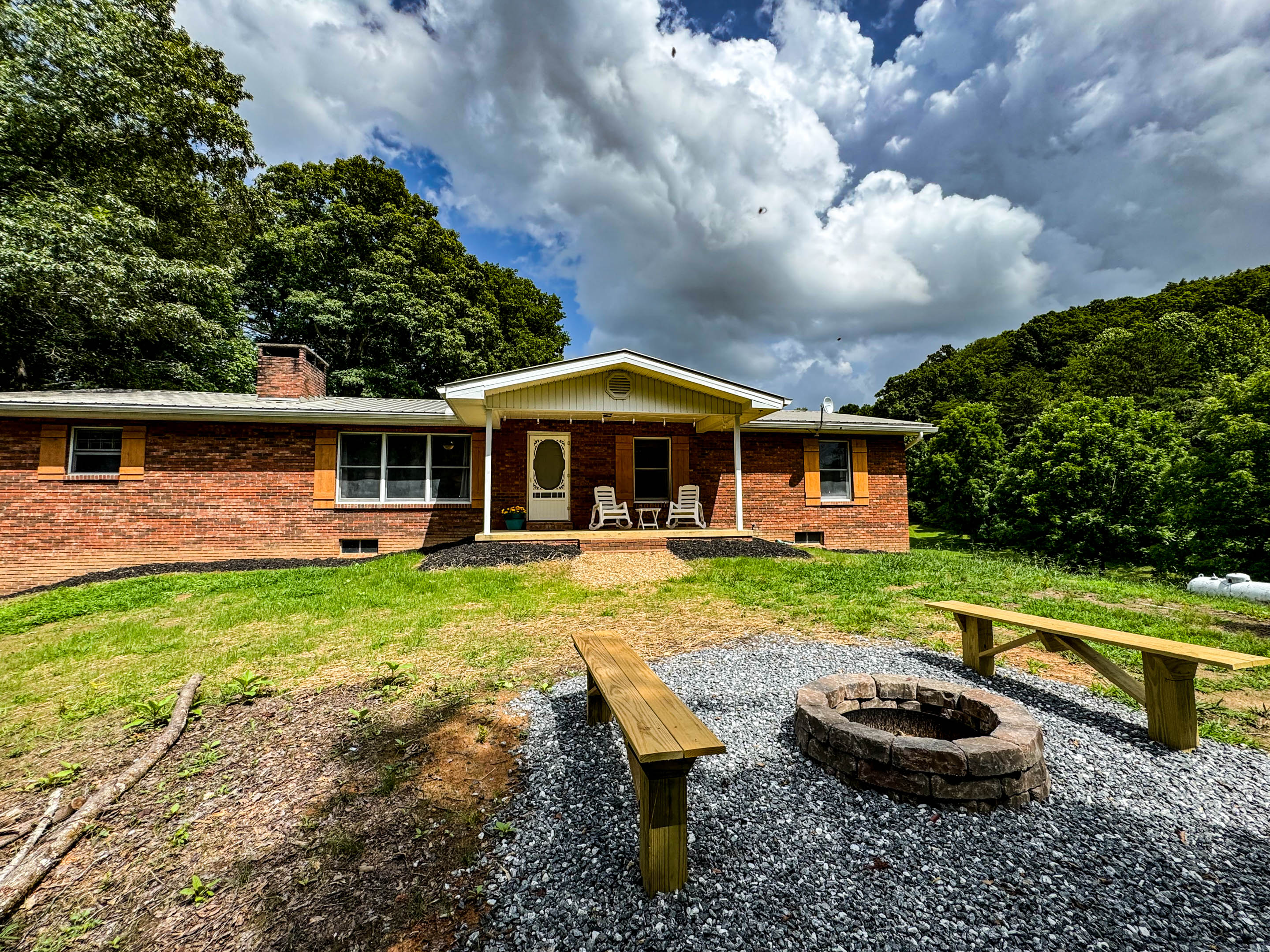 The fire pit perfect for roasting s'mores on a cool mountain evening!